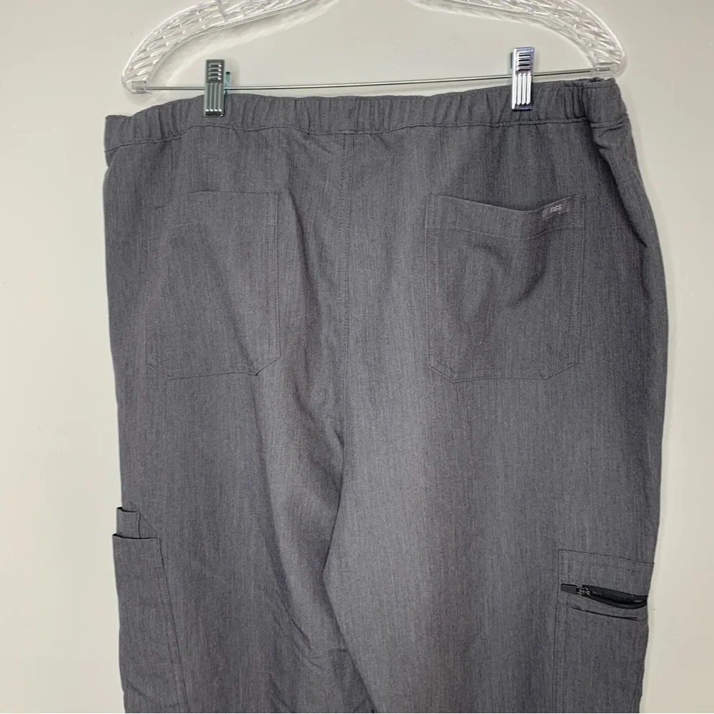 Figs dark grey cargo straight leg scrub pants